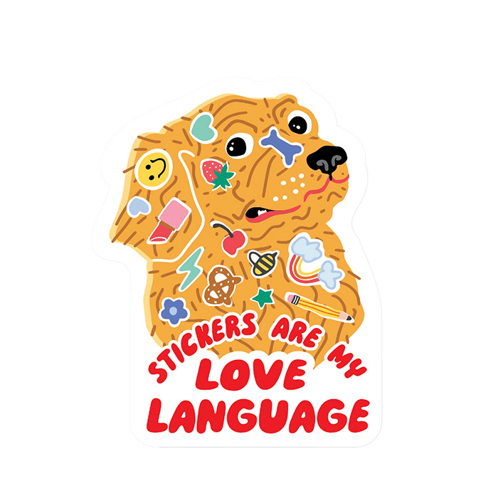 stickers are my love language dog sticker