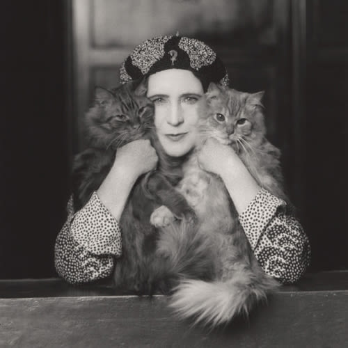 Elinor Glyn with a cat