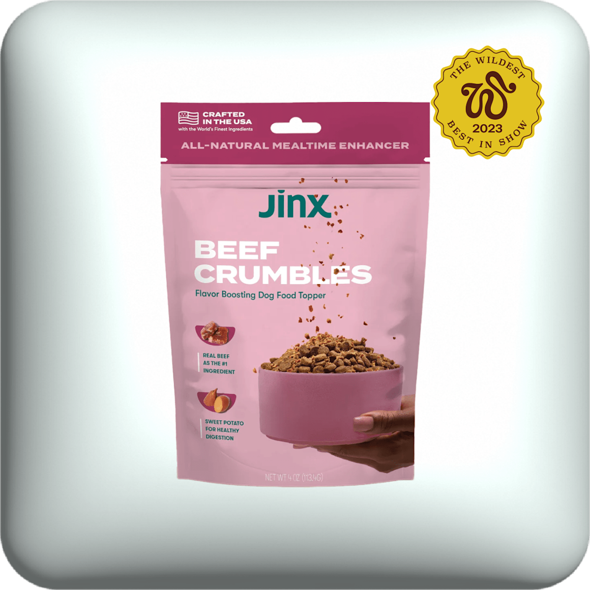Jinx beef crumbles food topper
