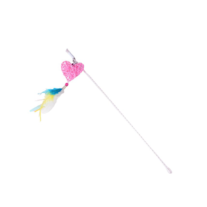 the heart shaped cat wand toy