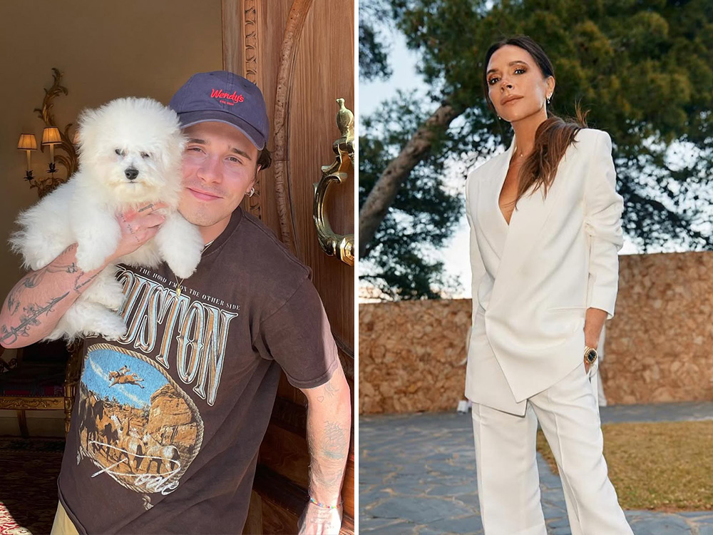 Brooklyn Beckham and Victoria Beckham.