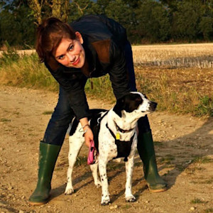 Writer Ruby Deevoy with her dog Molly