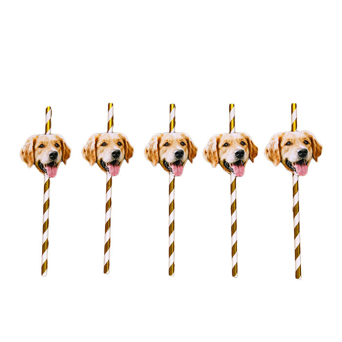 dog face straw toppers