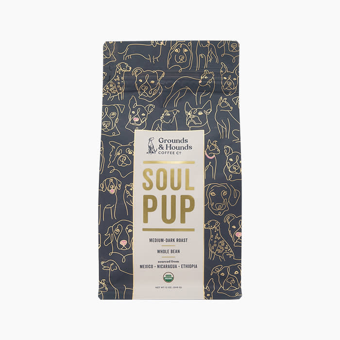 soul pup medium roast coffee bag