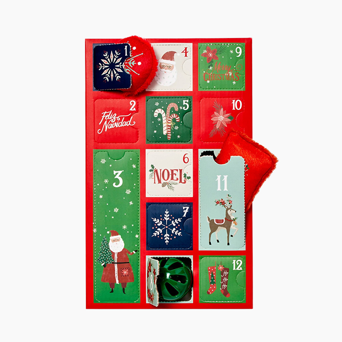 advent calendar in red box