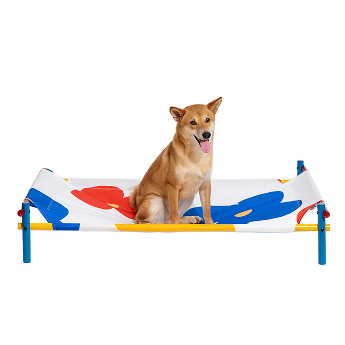 FunnyFuzzy Vibrant Summer Print Style Aluminum Elevated Dog Bed

