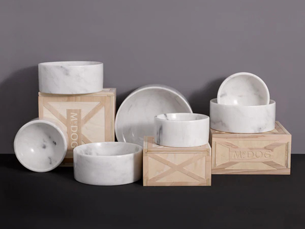 Mr. Dog marble dog bowls