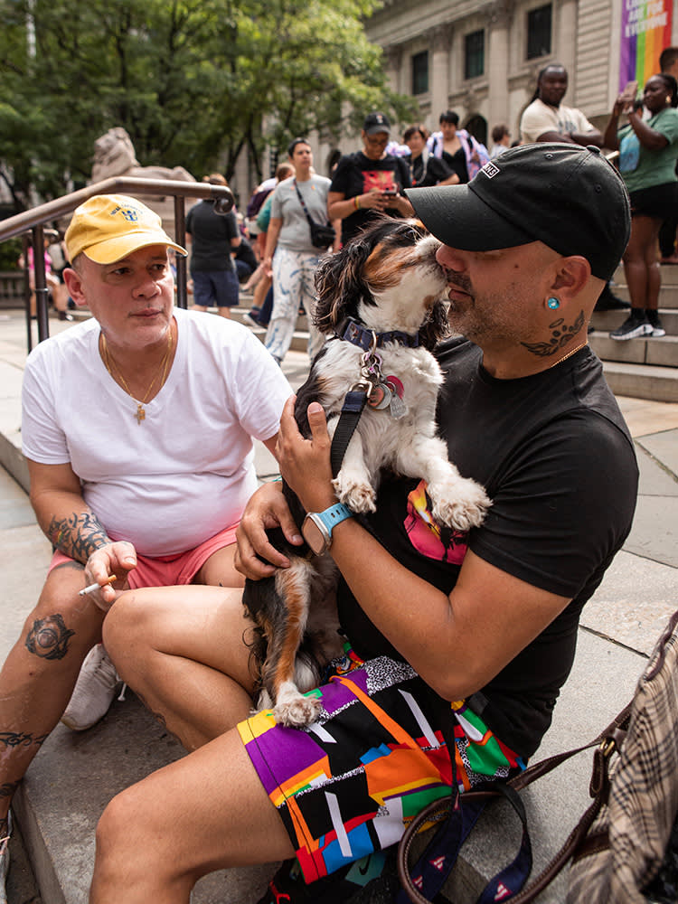 Junior, Luis, and their friend’s dog, Magic