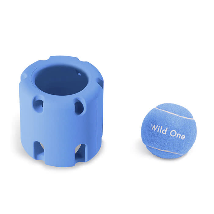 Wild One Tennis Tumble Dog Toy in light blue