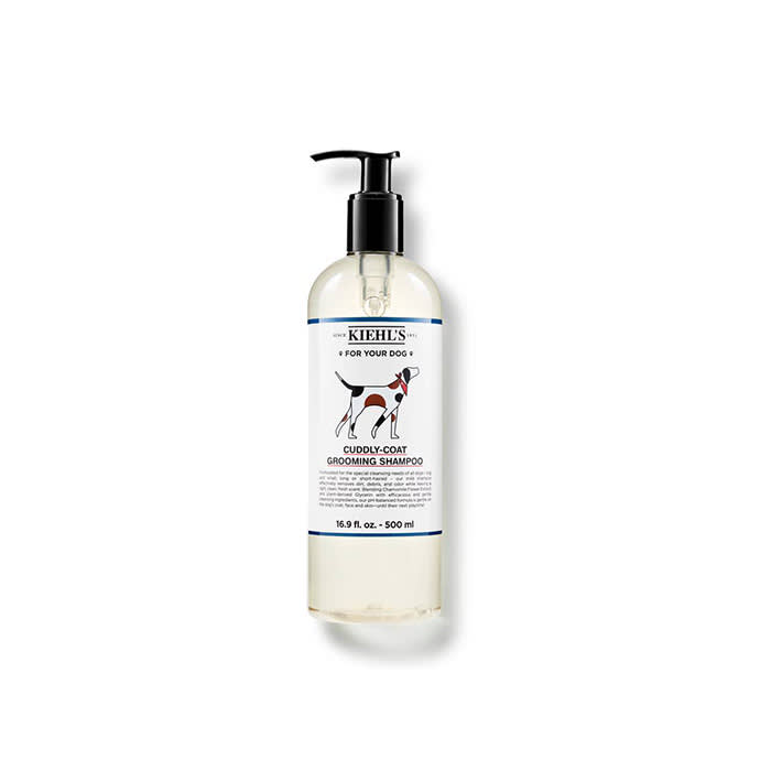 the shampoo in a bottle with a dog on the label