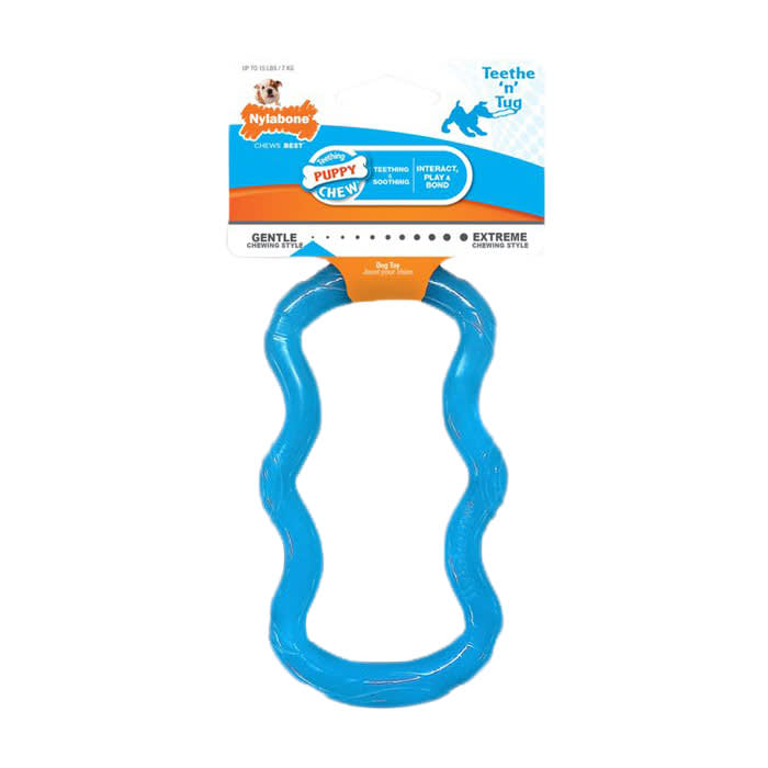 Nylabone Puppy Teethe n' Tug Toy Blue, X-Small