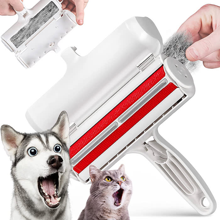 the chomchom pet hair remover in white
