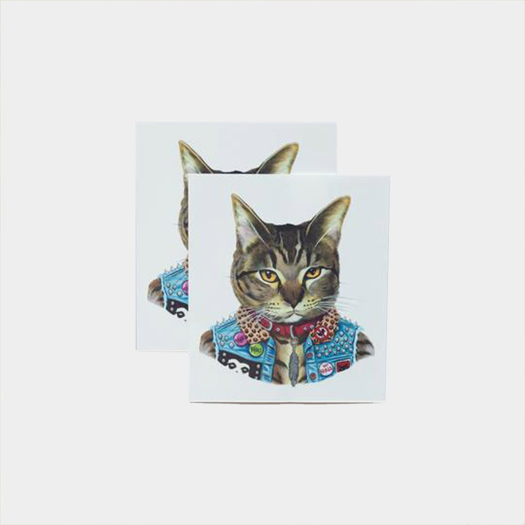 Berkley Illustration for Tattly Punk Cat Temporary Tattoo