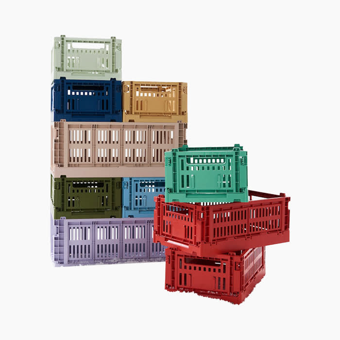 colorful hay crates