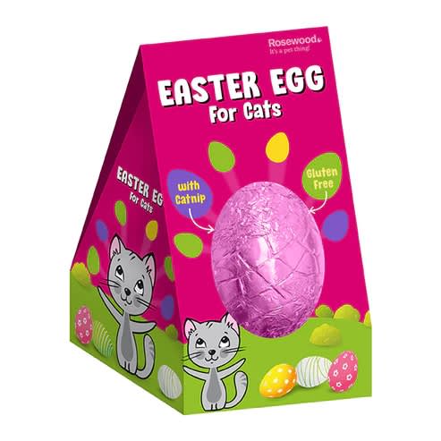 picture of pink easter egg box with cat on it