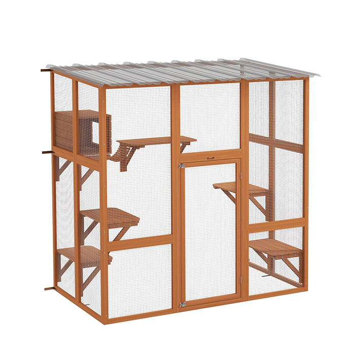 PawHut Catio Outdoor Cat House Window Box