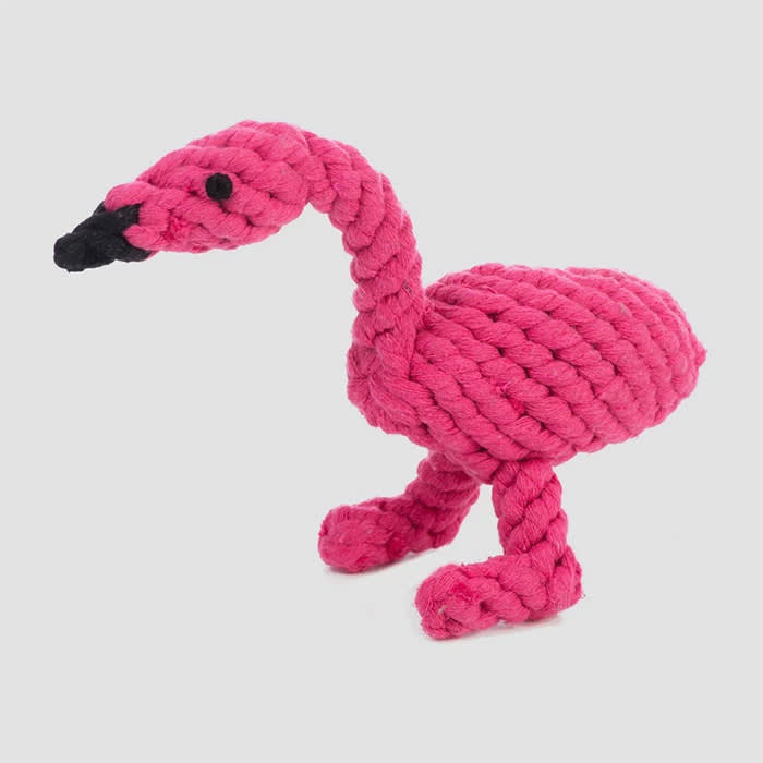 Jax & Bones Fran the Flamingo pink Rope Dog Toy