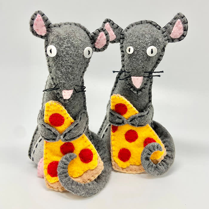 Dark gray Pizza rat plush