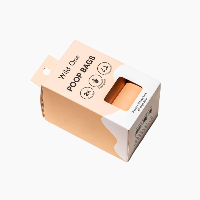 wild one poop bags in peach color