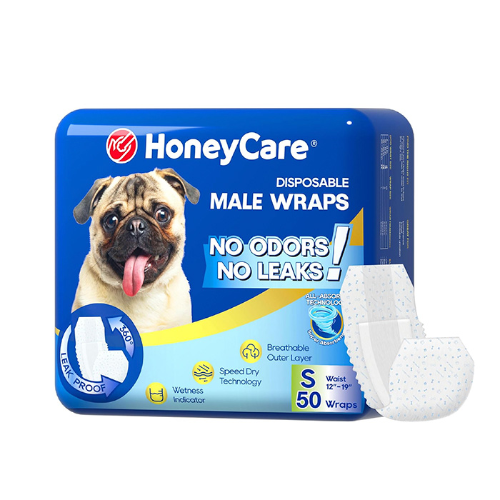 HONEY CARE All-Absorb Disposable Male Dog Wraps