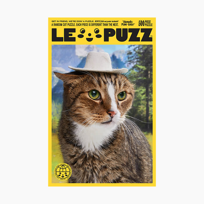 the le puzz cat puzzle in yellow