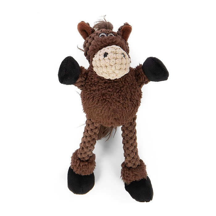 goDog Checkers Just for Me Skinny Horse Squeaky Plush 