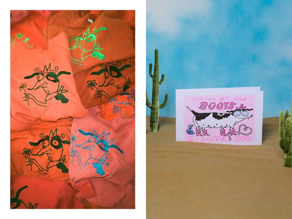 Gentle Thrills dog t-shirts; Gentle Thrills dog postcard