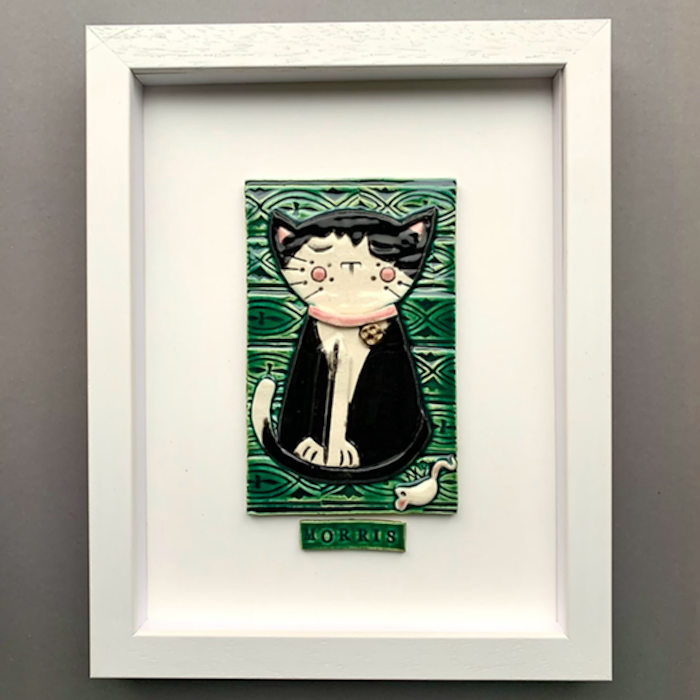 custom ceramic cat portrait