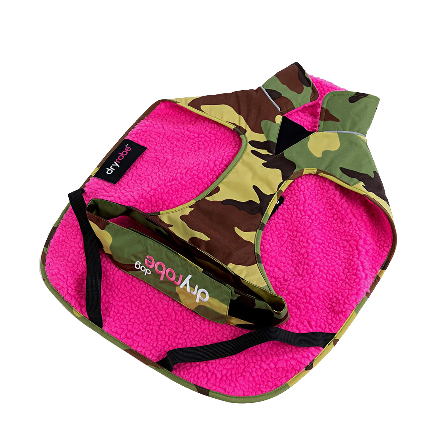 Dryrobe Camo Pink Dog Coat
