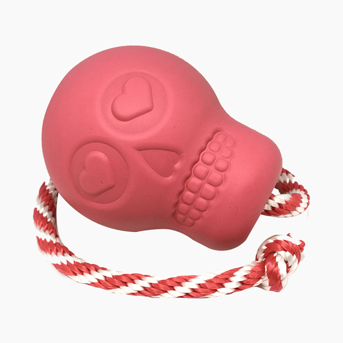 red skull rope dog toy