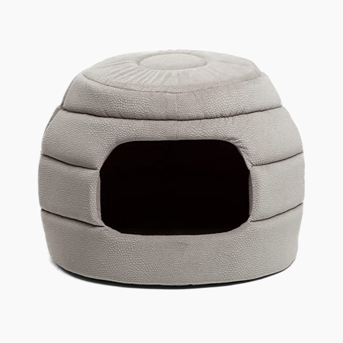 grey dog bed