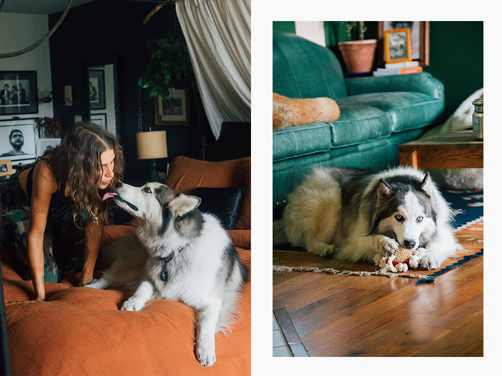 Langley Fox with her dog