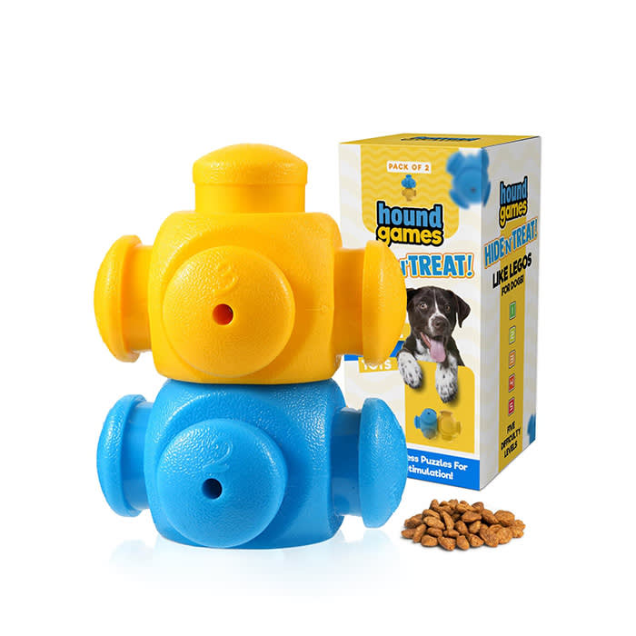 HOUNDGAMES Dog Puzzle Toys for Boredom, Chew Teething and Treat Dispensing for Smart Medium to Large Dogs - IQ Mental Enrichment Toys 