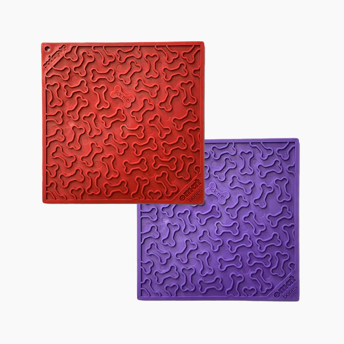 purple and red enrichment mats