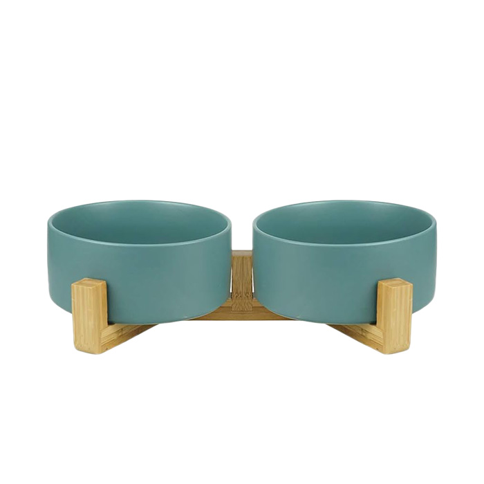 Lionwei Green Ceramic Cat Bowl 