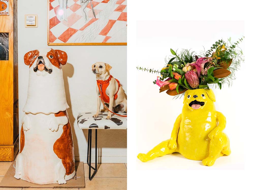 katie kimmel's dog ceramics