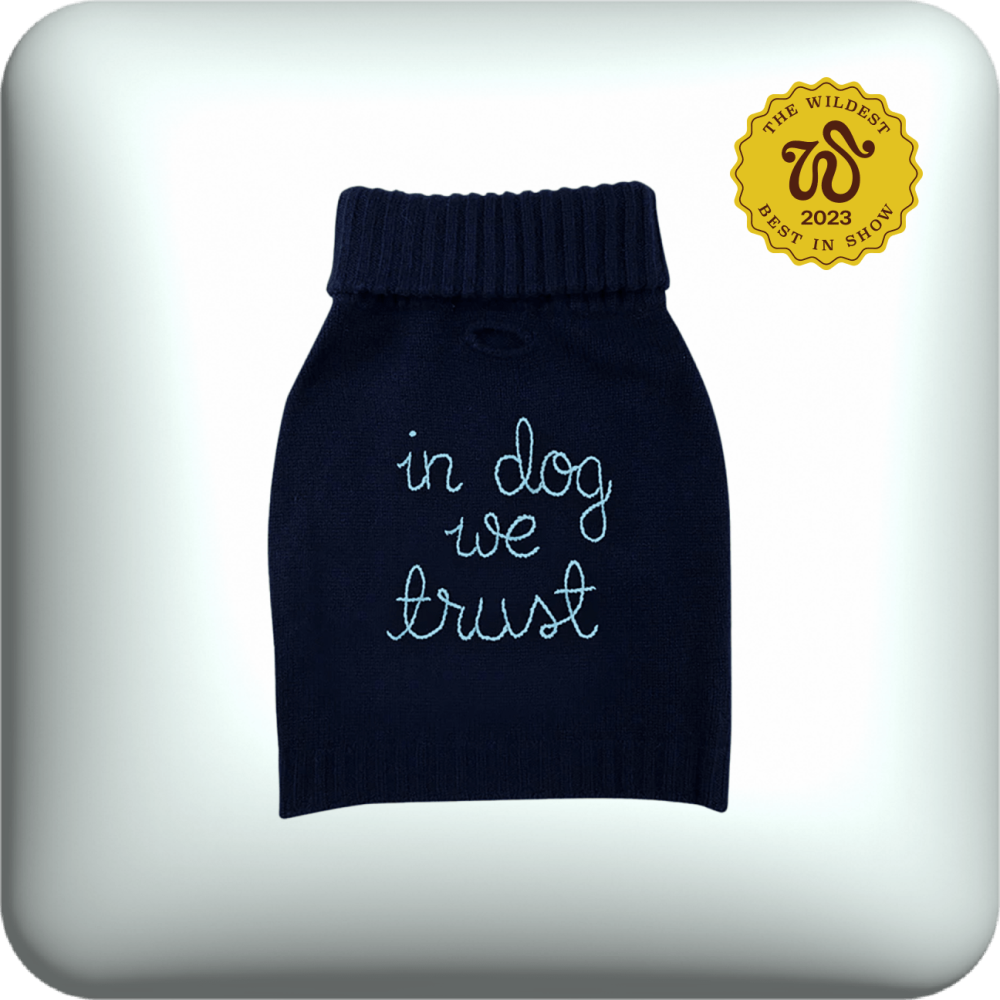 lingua franca in dog we trust dog sweater