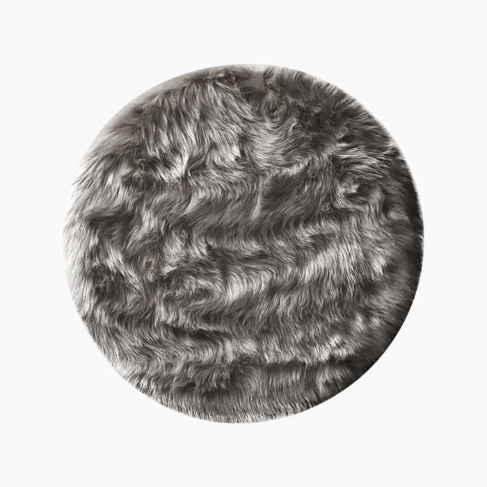 gray fluffy cat cushion