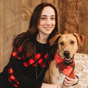 Danielle Vrabel with her dog.