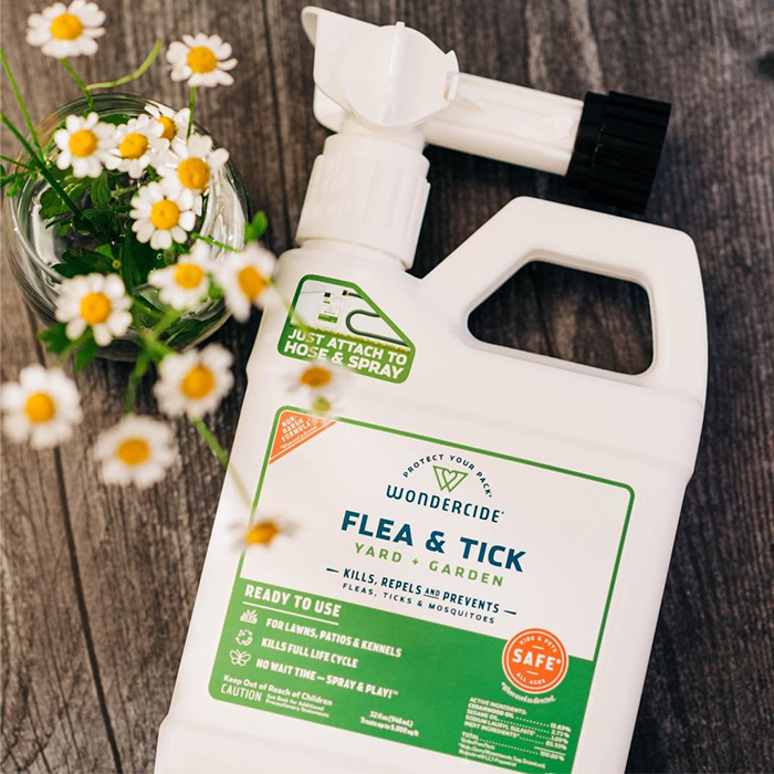 the wondercide in a white bottle