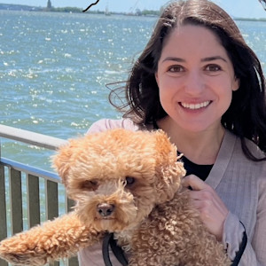 Julie Zeilinger with her dog, Baloo
