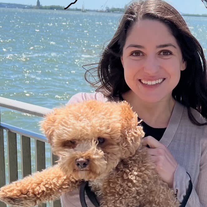 Julie Zeilinger with her dog, Baloo