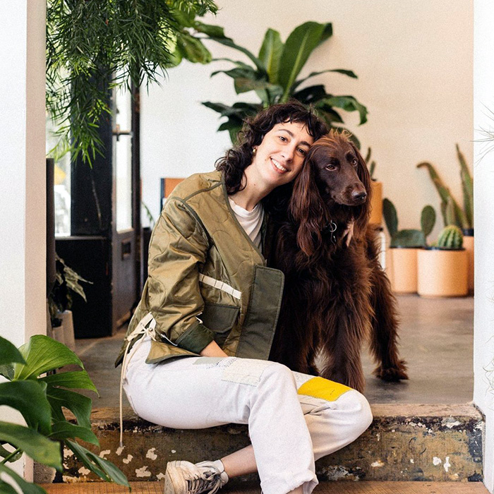 a dog at Glasswing Shop