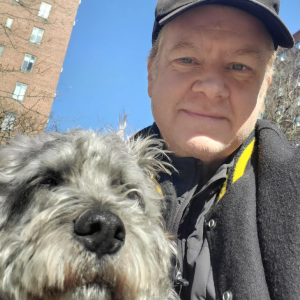 Kent Jones with his dog, Pops