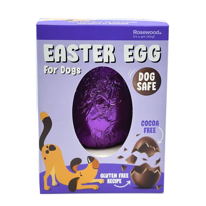dog-friendly easter egg with purple packaging