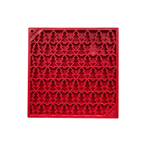 tree shaped dog enrichment lick mat in red