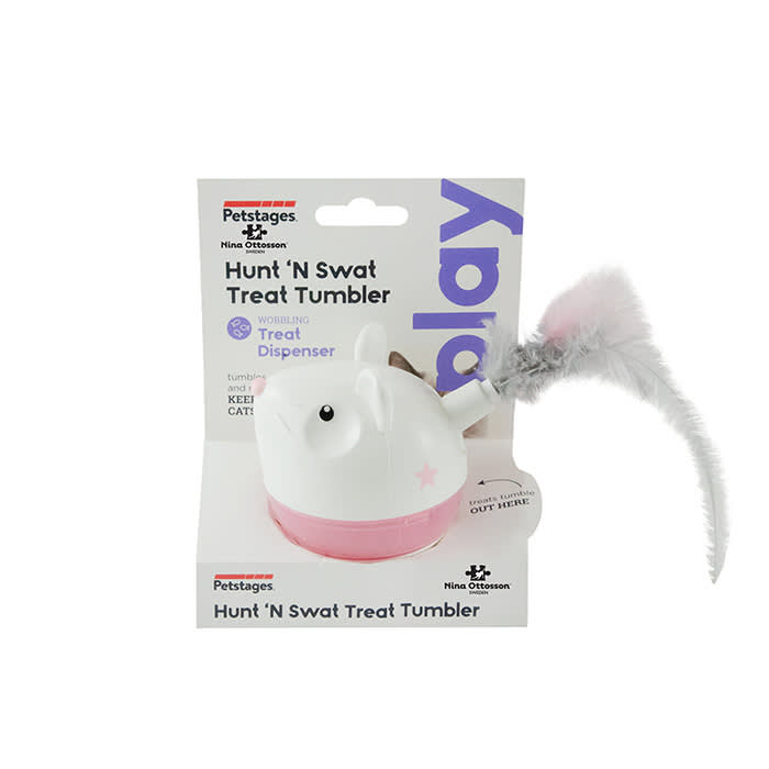 interactive white cat toy