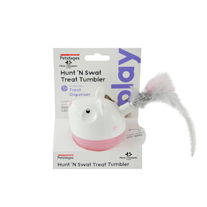 interactive white cat toy