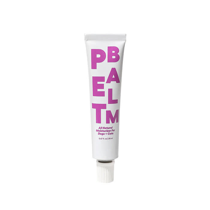 paw balm in white tube with purple lettering