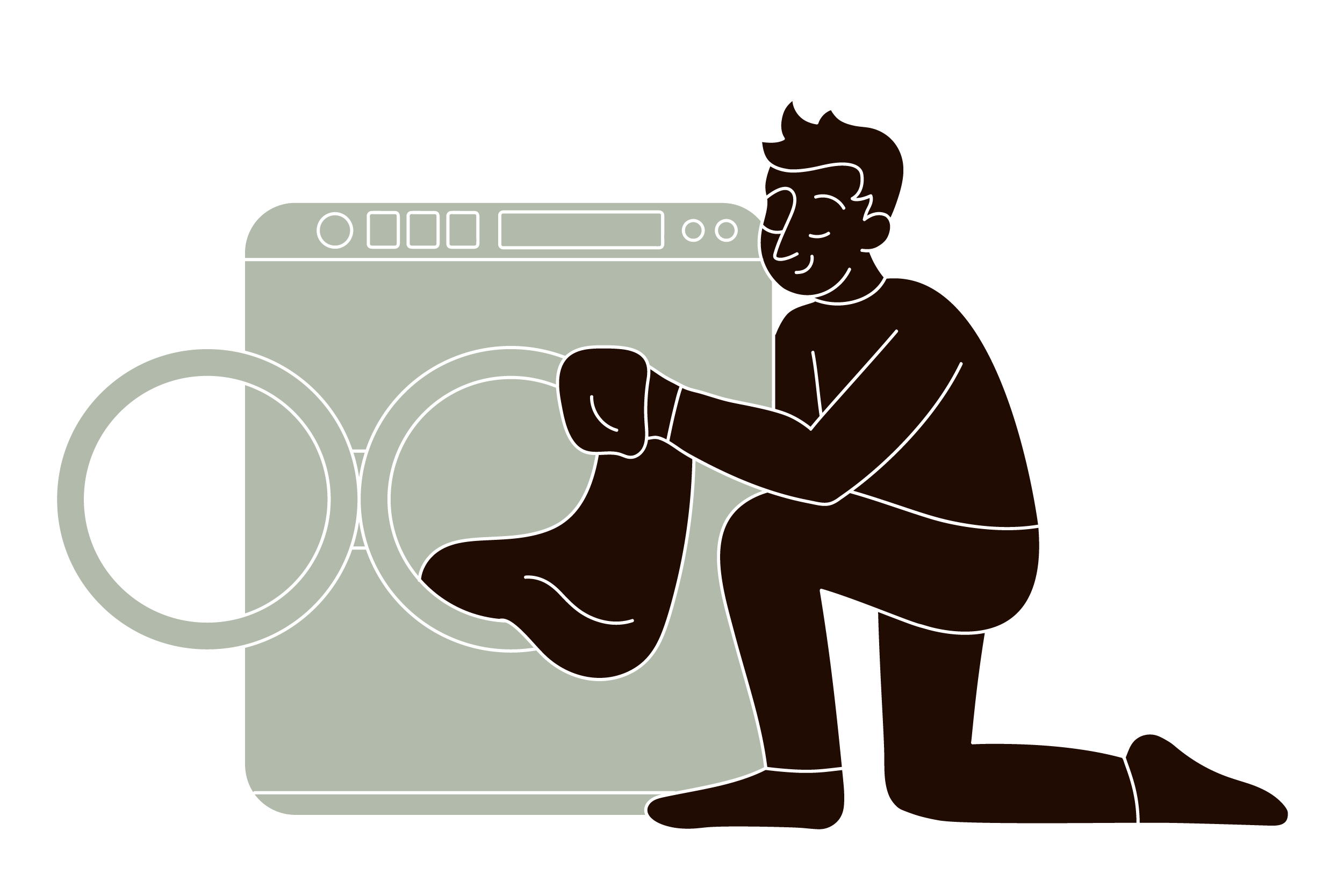 pet parent washing clothes in the laundry machine 